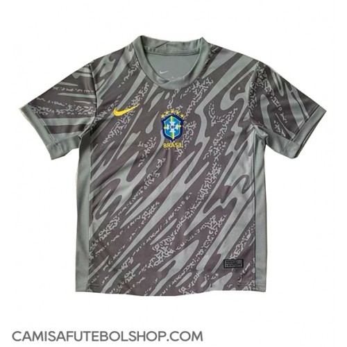 Camisa de time de futebol Brasil Goleiro Replicas 1º Equipamento Copa America 2024 Manga Curta